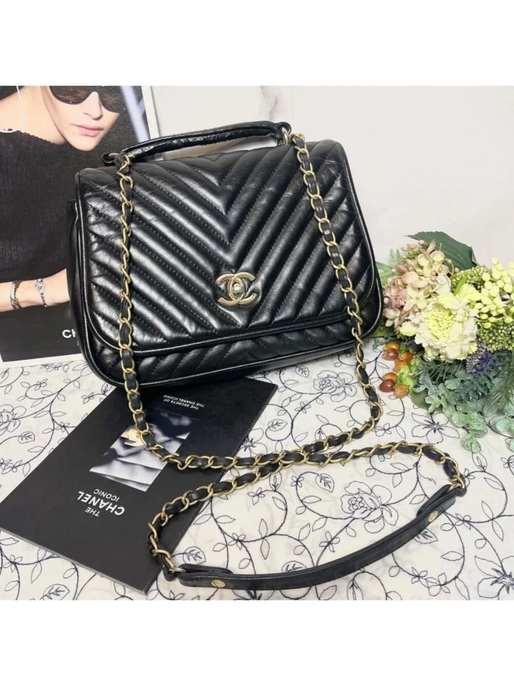 Chanel 2-Way Chevron Chain Shoulder Bag